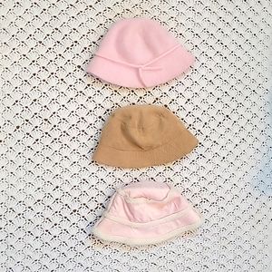 Bucket Hats Bundle Pretty 2 Pink & 1 Beige Girls 👧 💖 😍